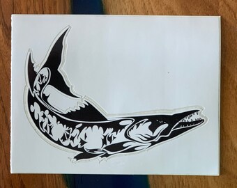 Wicked Waters Barracuda Sticker 5"