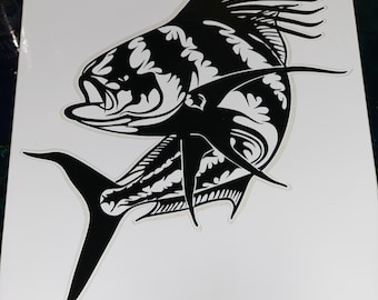 Wicked Waters Roosterfish Sticker 8"