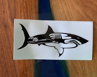 Wicked Waters Great White Shark Sticker 5"