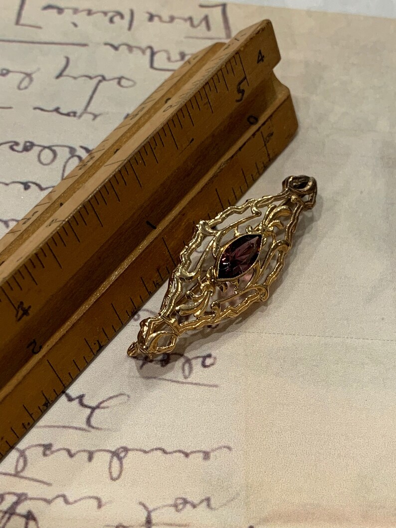 Antique Amethyst Baroque Brooch