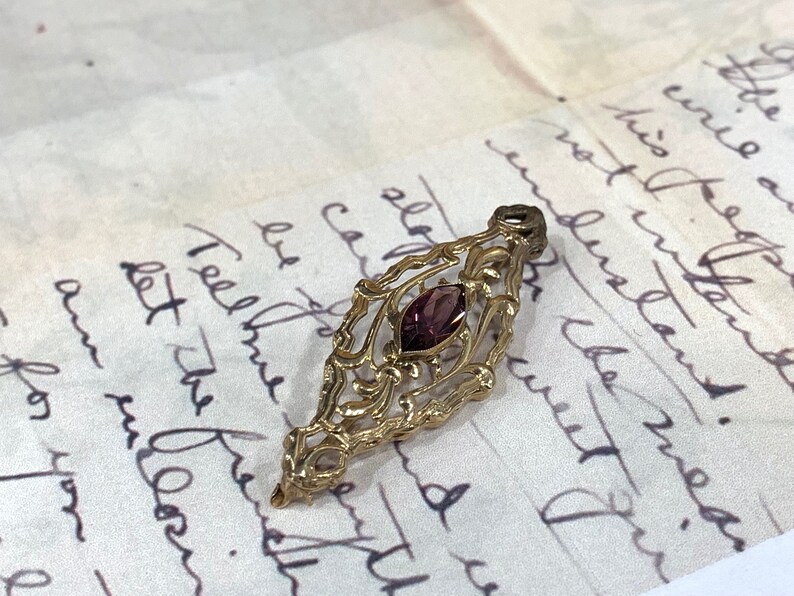 Antique Amethyst Baroque Brooch