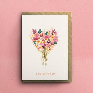 Tarjeta para el Día de la Madre con un precioso ramo de mamá