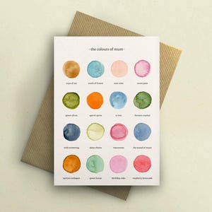 The Colors of ""Mum"" - Individuelle Aquarell Muttertagskarte // Individueller Aquarell Muttertagsgruß."