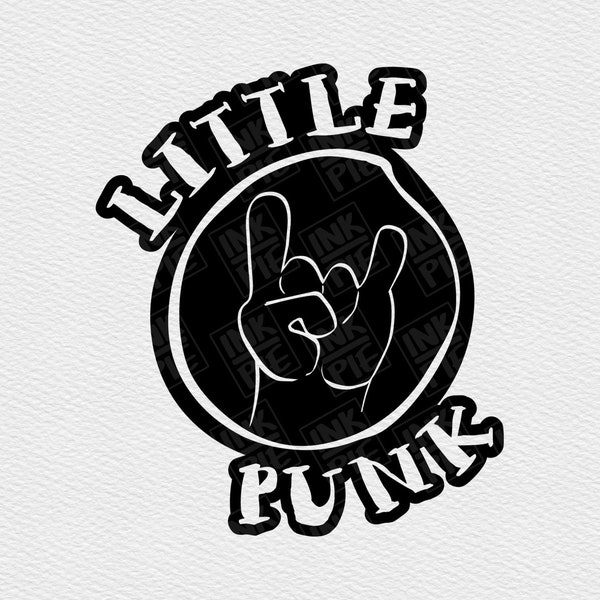 Little Punk SVG | Rock on Hand SVG | Punk Baby Clothing | Toddler Boy SVG | Boy svg | Funny Baby svg | Cricut Silhouette Dxf Png Jpg