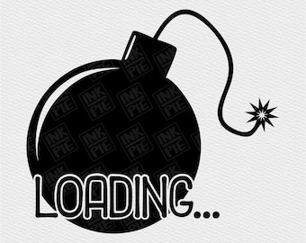 Diaper Loading SVG | Cartoon Bomb SVG | Silhouette & Cricut SVG Design File for Baby Bodysuit. Download Instantly Now!
