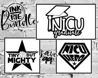 NICU Graduate Svg Bundle | Preemie Svg | Silhouette & Cricut SVG Design Files for Baby Bodysuit. Download Instantly Now!