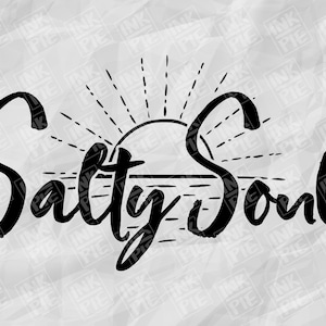Salzige Seele | Silhouette & Cricut SVG Design Datei für ein Sommer Urlaub Shirt. Sofort herunterladen!