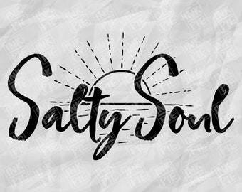 Salty Soul Svg | Silhouette & Cricut SVG Design File for a Summer Vacation Shirt. Download Instantly Now!