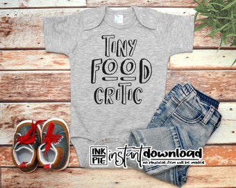 Tiny Food Critic Svg | Lunch Box Decal | Funny Toddler Design | Preschool Svg | Toddler Life | Kids Shirt Svg | Vinyl Cut File | Funny Baby