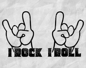 I Rock I Roll Svg for Funny Twins Bodysuits | Silhouette & Cricut SVG Design File. Download Instantly Now!