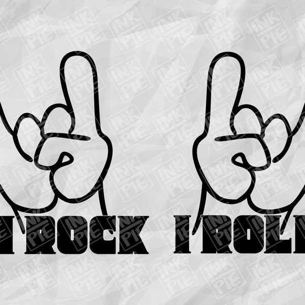 I Rock I Roll Svg für Lustige Zwillinge Bodysuits | Silhouette & Cricut SVG Design Datei. Sofort downloaden!
