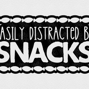 Easily Distracted By, Snacks Svg | Toddler Humor Svg | Toddler Boy Svg File | Funny Toddler Shirt Svg | Preschool Svg | Silhouette Designs
