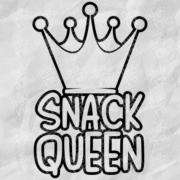 Snack Queen Svg | Silhouette & Cricut SVG Design File for Funny Toddler Shirt. Download Instantly Now!