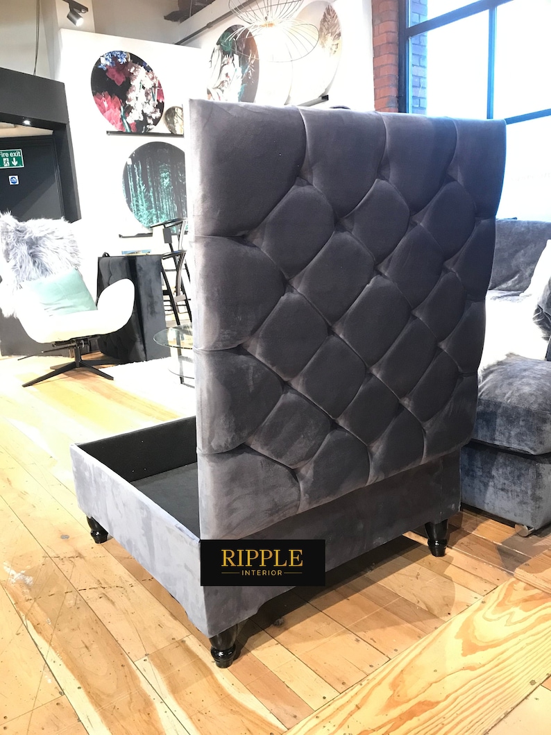 Chesterfield Coffee table upholstered in a bespoke GREY velvet Etsy