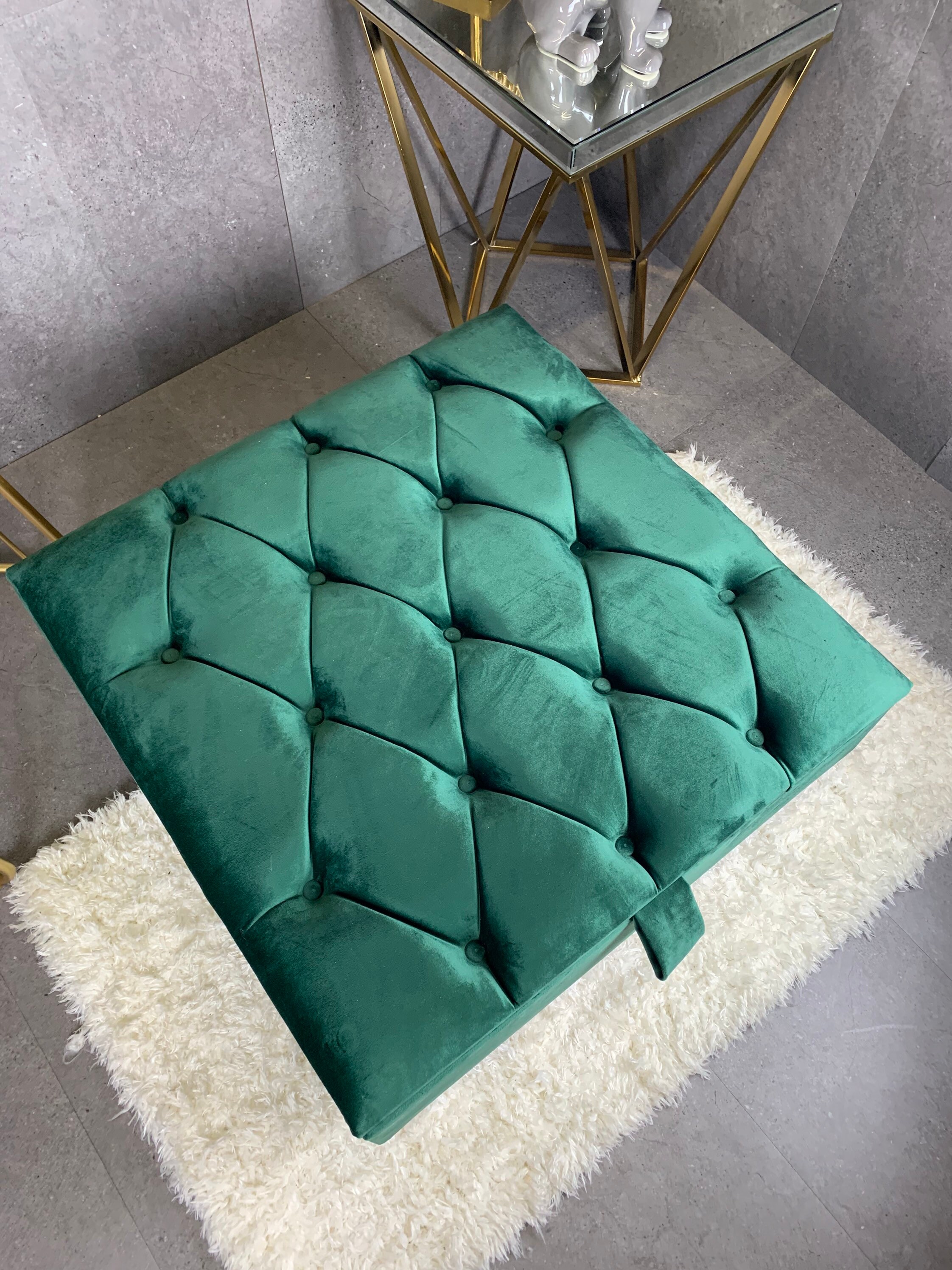 Mesa de almacenamiento otomana en chesterfield square diseño | Etsy