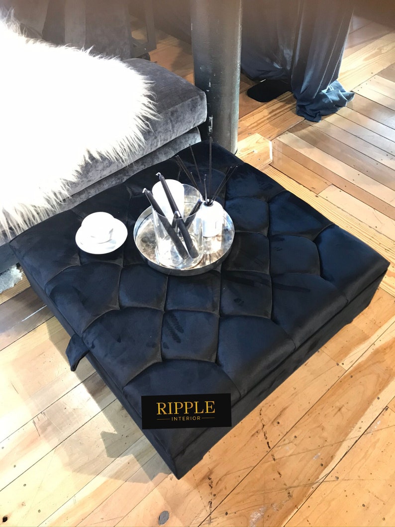 Ottoman Storage Coffee Table LIVING ROOM OTTOMAN Black Etsy UK
