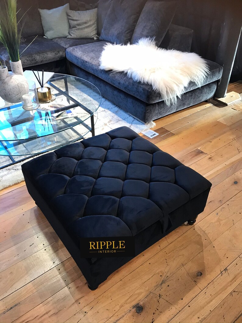 Ottoman Storage Coffee Table LIVING ROOM OTTOMAN Black Etsy UK