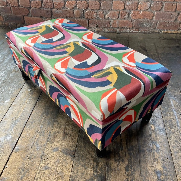 Handmade Bench, Chesterfield Footstool, Ottoman Storage Box, Coffee Table, Kid Toy storage, Blanket Box, Ottoman Footstool with Storage