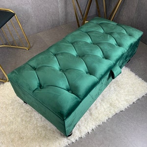 Ottoman Footstool Storage Seating Bench/ Living Room Footrest, Coffee Table, Kids Toys and Blanket Storage Seating Bench Handmade in the U.K