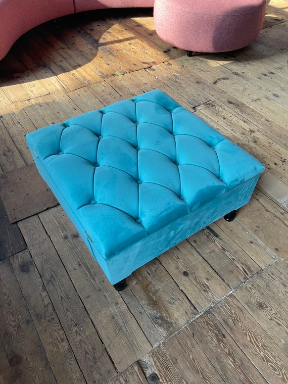 Aqua tufted ottoman discount