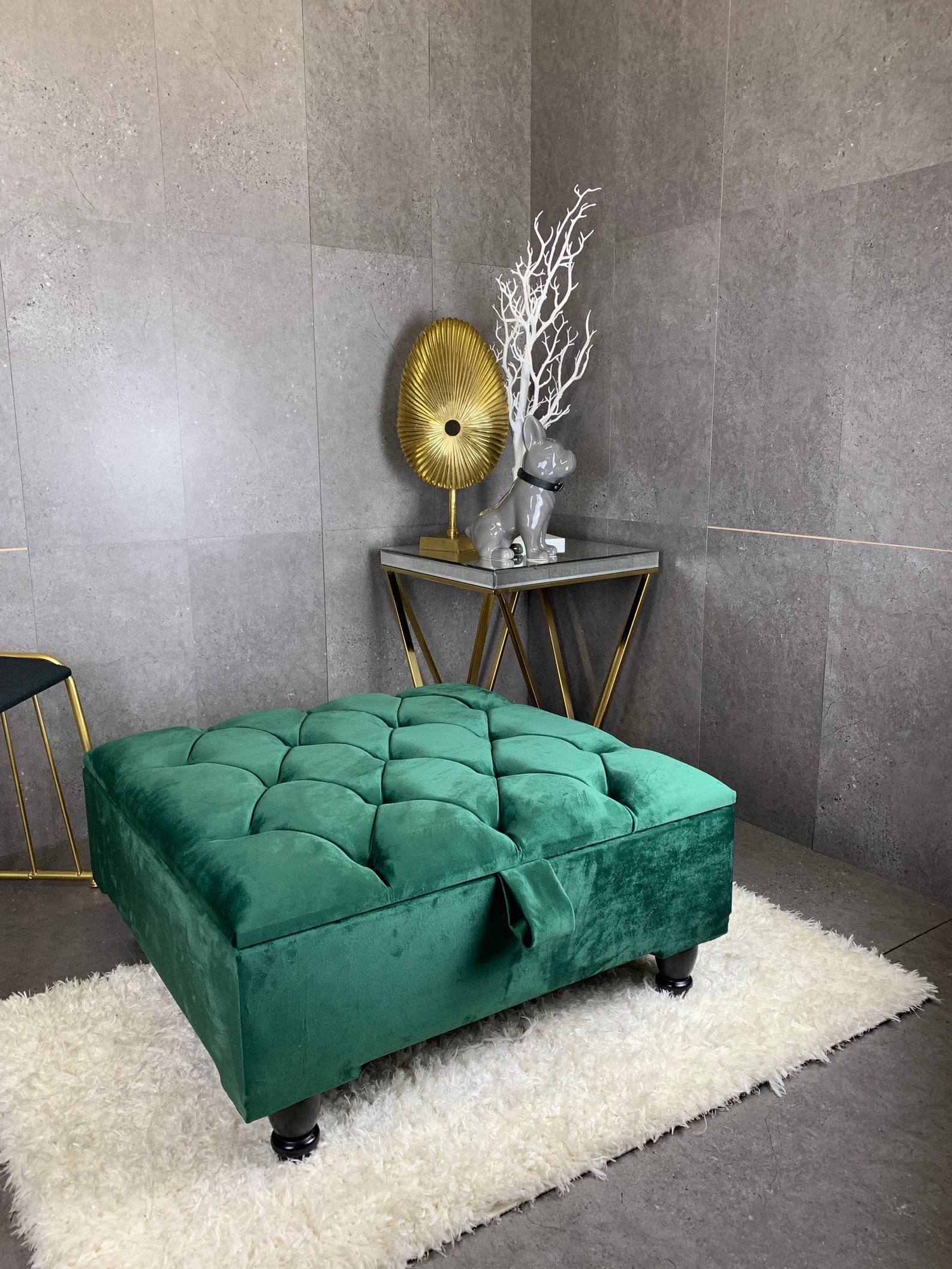 Almacenamiento de mesa de café diseño cuadrado chesterfield | Etsy