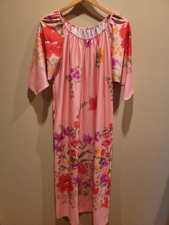 Vintage Floral Muumuu Dress Tunic - image 2