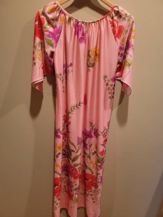 Vintage Floral Muumuu Dress Tunic - image 3