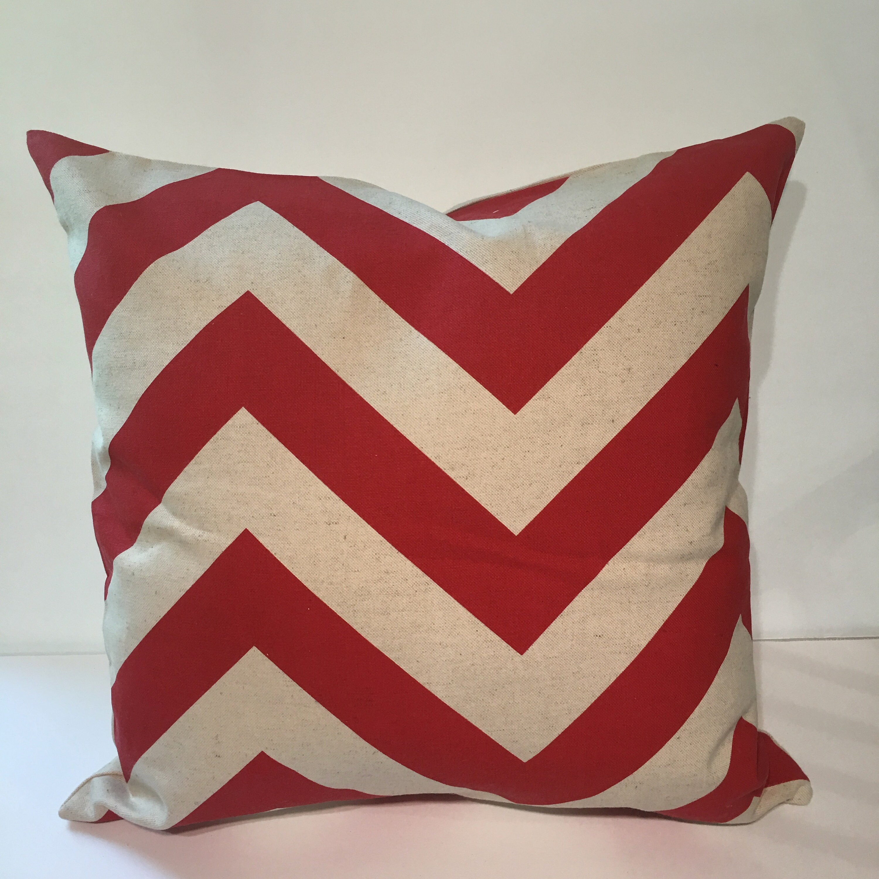 Red Pillow Sham Red Chevron Pillow Chevron Pillow Cover Etsy