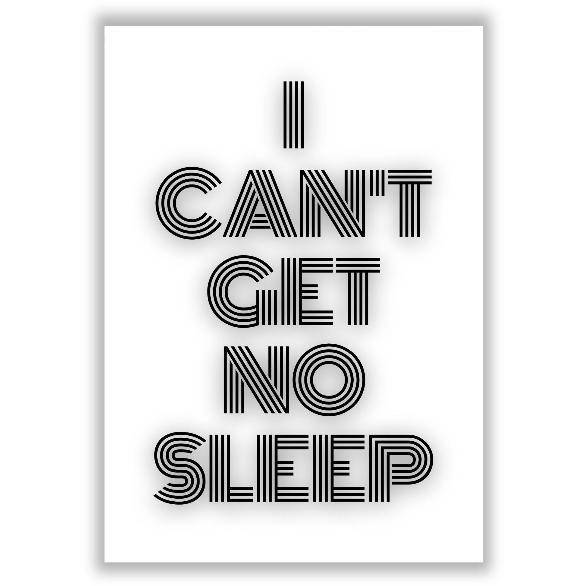 Faithless I Can't Get No Sleep / Insomnia Wall Art Etsy