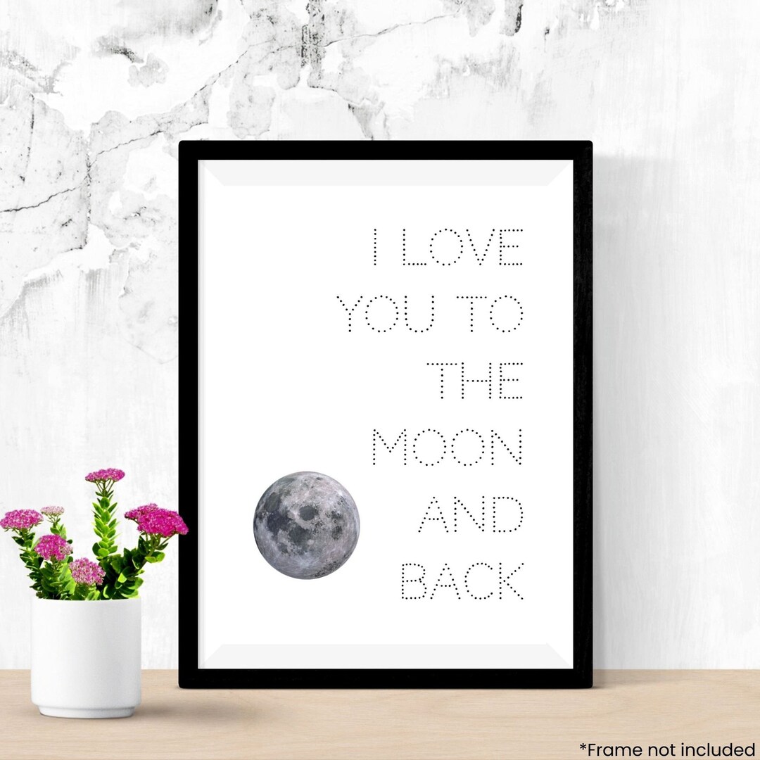 I Love You to the Moon and Back Wall Art Print, Romantic Gift - Etsy UK