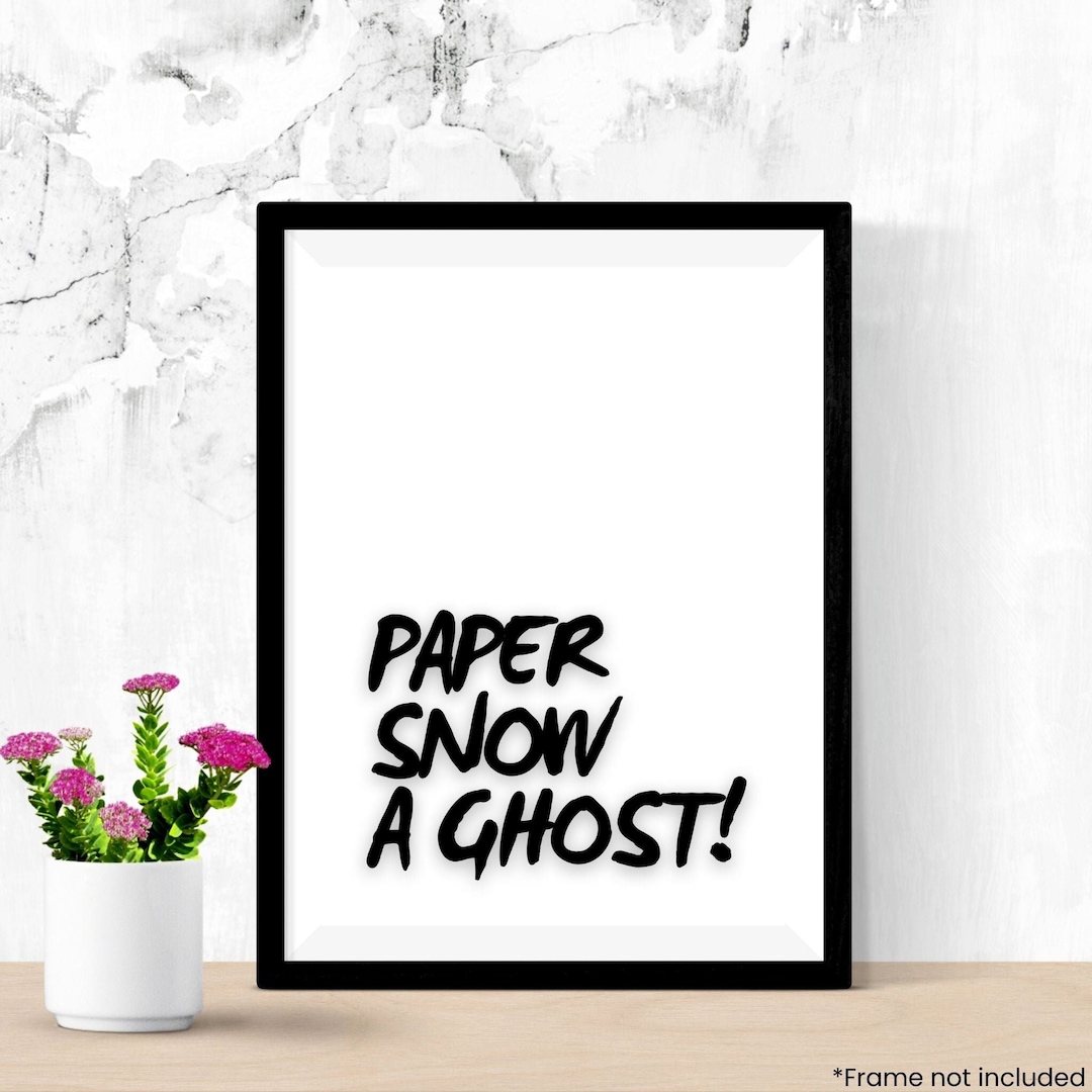 Paper, Snow, A Ghost Joey Friends Wall Art Print Etsy
