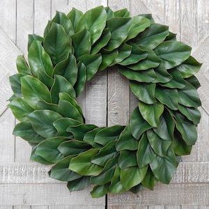 Magnolia Wreath, Spring and Summer Wreath, Front Door Magnolia Leaf Wreath, All Seasons Greenery Wreath, Farmhouse Year Round Wreath