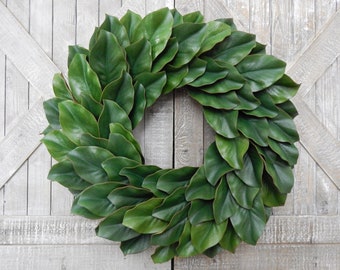 Magnolia Wreath, Spring and Summer Wreath, Front Door Magnolia Leaf Wreath, All Seasons Greenery Wreath, Farmhouse Year Round Wreath