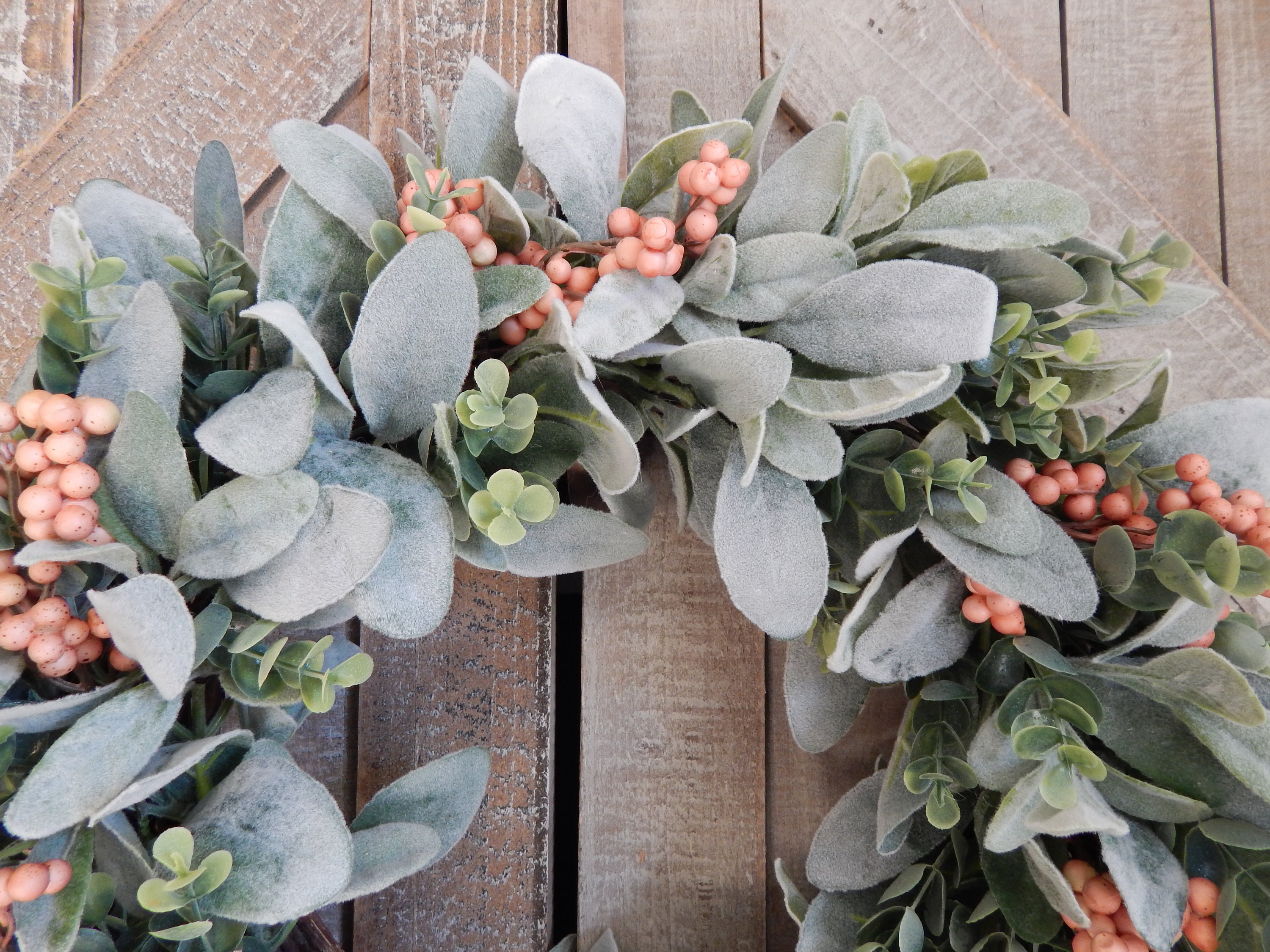 Spring Lambs Ear and Eucalyptus Wreath - Year-round Front Door Wreath ...