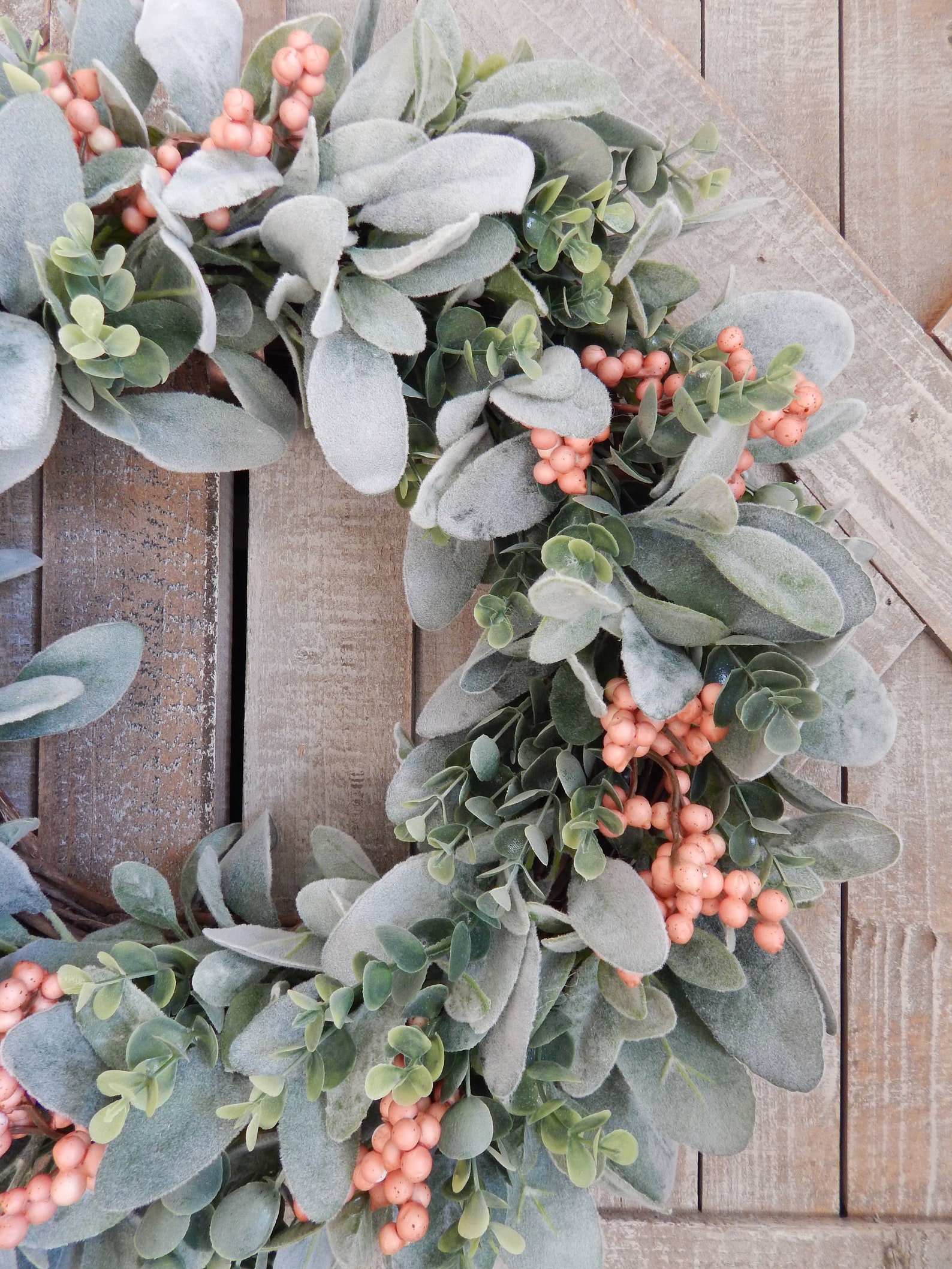 Spring Lambs Ear and Eucalyptus Wreath - Year-round Front Door Wreath ...