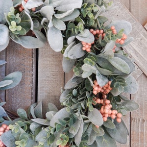 Spring Lambs Ear and Eucalyptus Wreath - Year-round Front Door Wreath ...