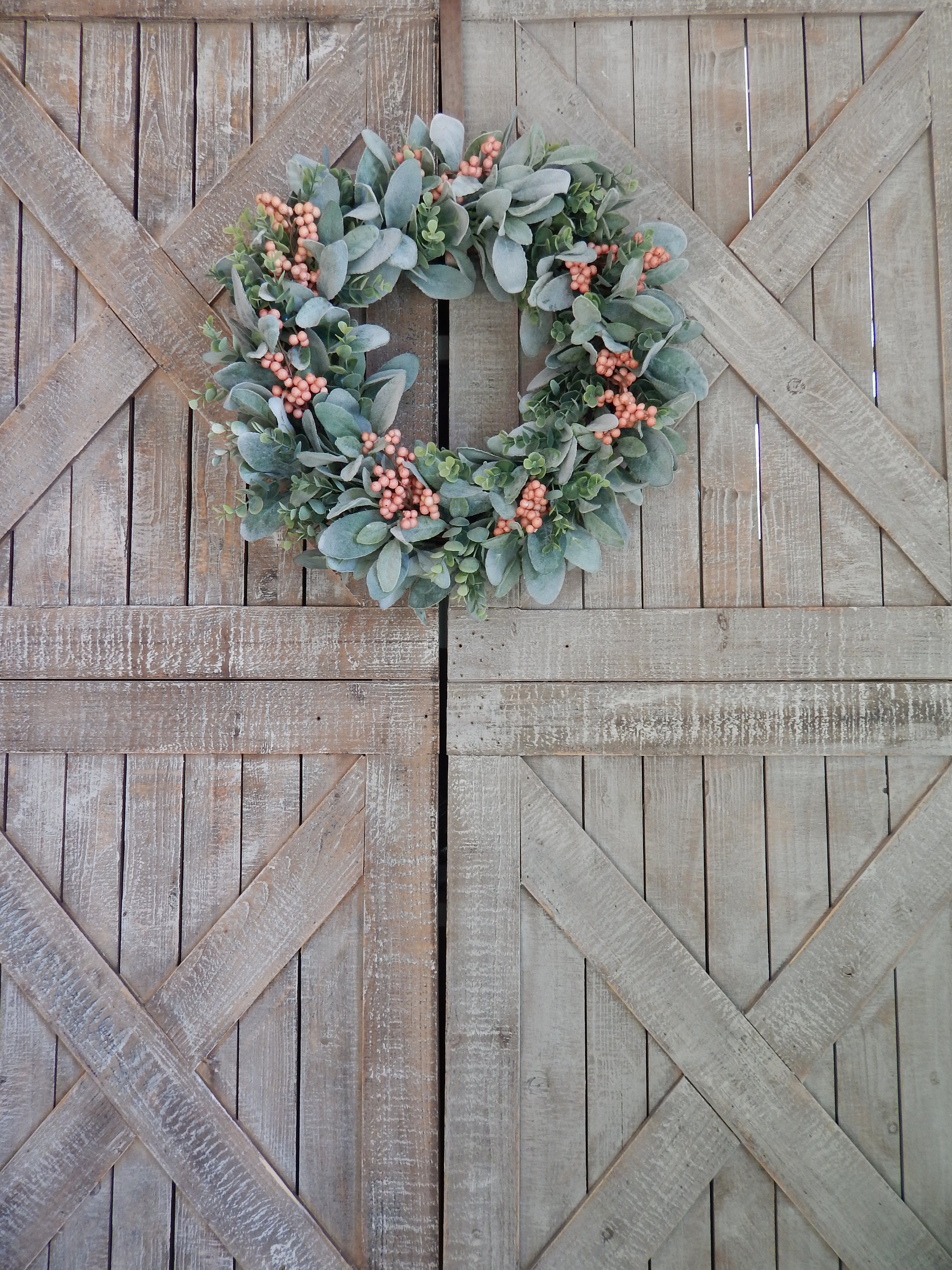 Spring Lambs Ear and Eucalyptus Wreath - Year-round Front Door Wreath ...