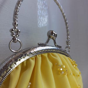 Elegant Yellow Flowered Handbag