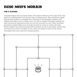 Nine Men&#39;s Morris - Print and Play downloadable game