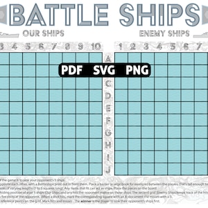 Battleships Printable Tabletop Game - Etsy