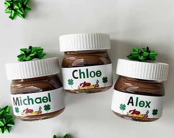 Personalized St Patrick Day Favor • Custom Mini Nutella Favors • St Patrick Day Gift • Name Nutella Jar • Kids Saint Patrick Day Gift