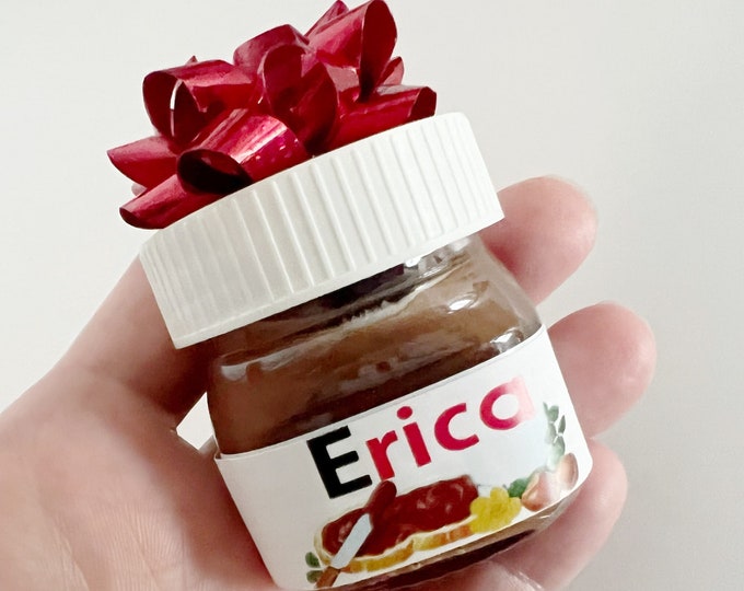 Custom Nutella Jars Favors • Nutella Favors • Christmas Stocking Stuffers Kids • Personalized Christmas Gift • Christmas Basket Stuffers