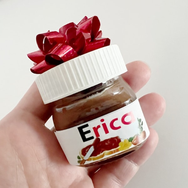 Custom Nutella Jars Favors • Nutella Favors • Christmas Stocking Stuffers Kids • Personalized Christmas Gift • Christmas Basket Stuffers