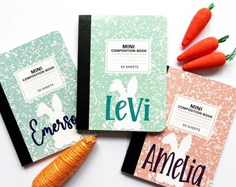 Canastas de Pascua personalizadas para niños • Libreta de conejito de Pascua • Canastas de Pascua para niñas • Canastas de Pascua para niños