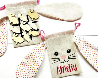 Personalized Easter Bunny Treat Bag • Easter Toys Basket Stuffers • Easter Goodie Bags • Kids Easter Gift • Easter Bunny Bag Party Favor