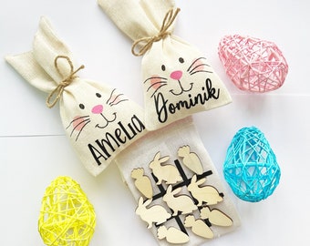 Personalized Easter Bunny Treat Bag • Easter Toys Basket Stuffers • Easter Goodie Bags • Kids Easter Gift • Easter Bunny Bag Party Favor