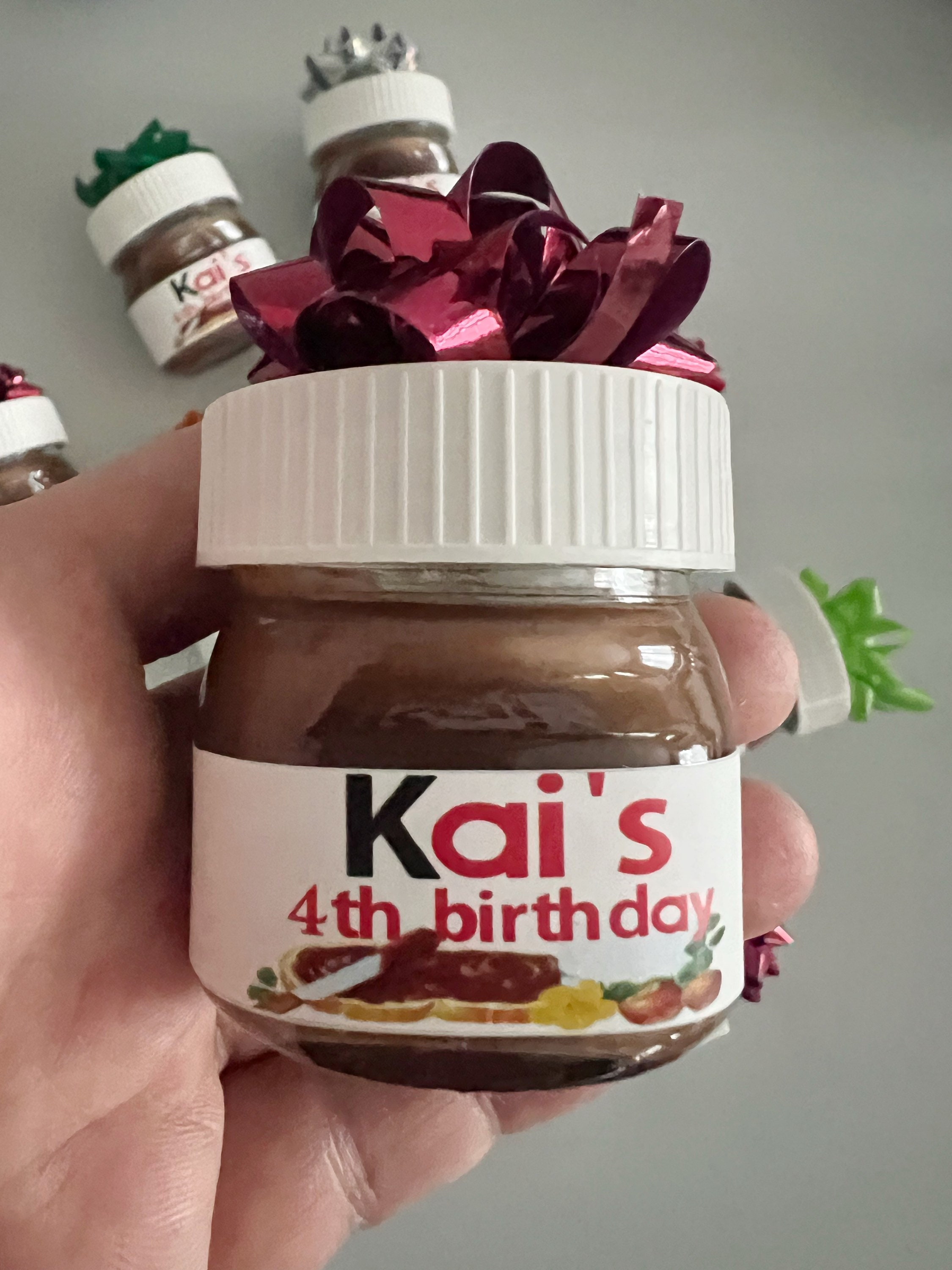 Custom Birthday Party Favors Mini Nutella Favors Etsy