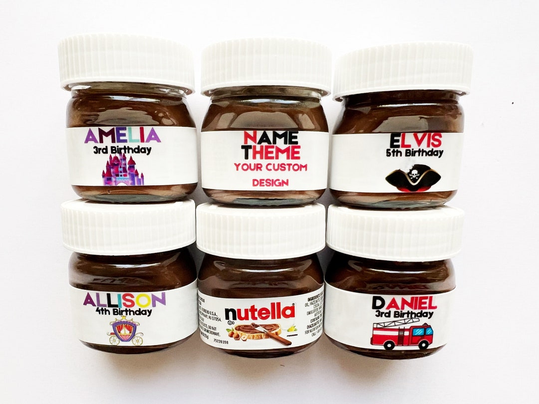Custom Birthday Party Favors Mini Nutella Favors Personalized Birthday