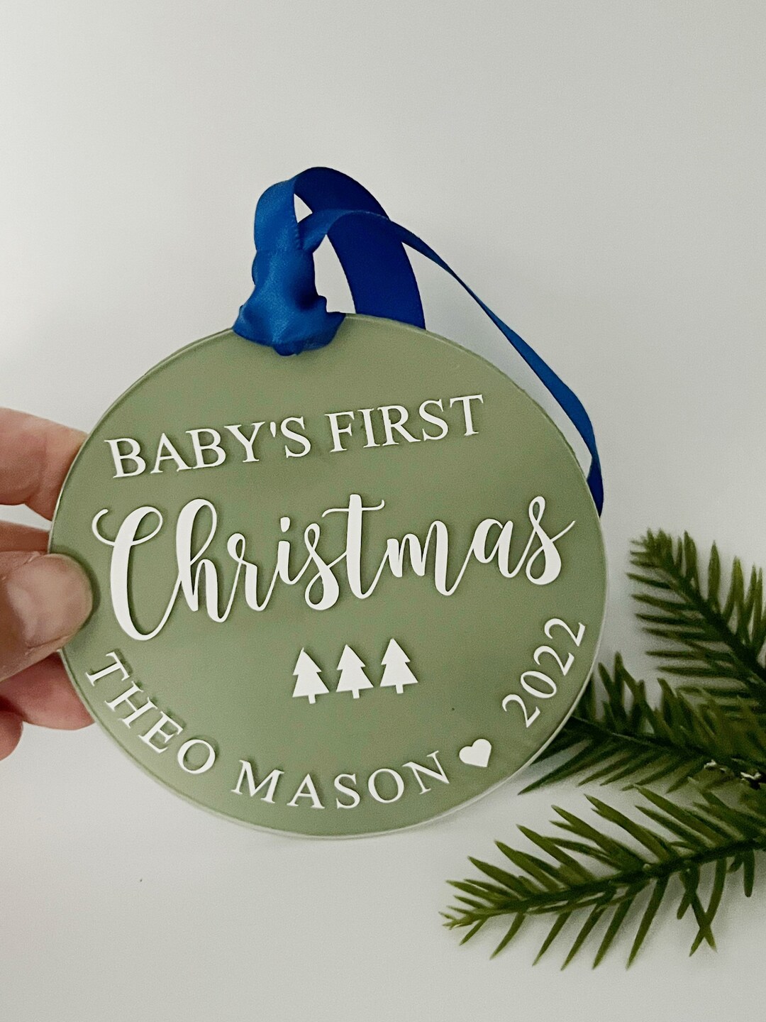 Baby First Christmas Ornament 2025 Baby Keepsake Ornament Personalized
