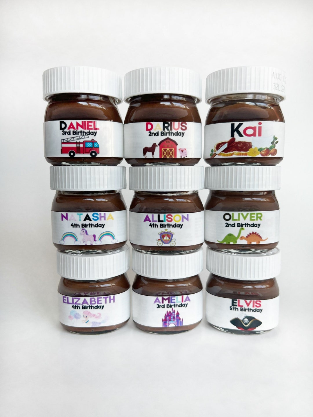 Custom Birthday Party Favors Mini Nutella Favors Etsy
